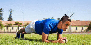 "Plank exercise for core strength without equipment"